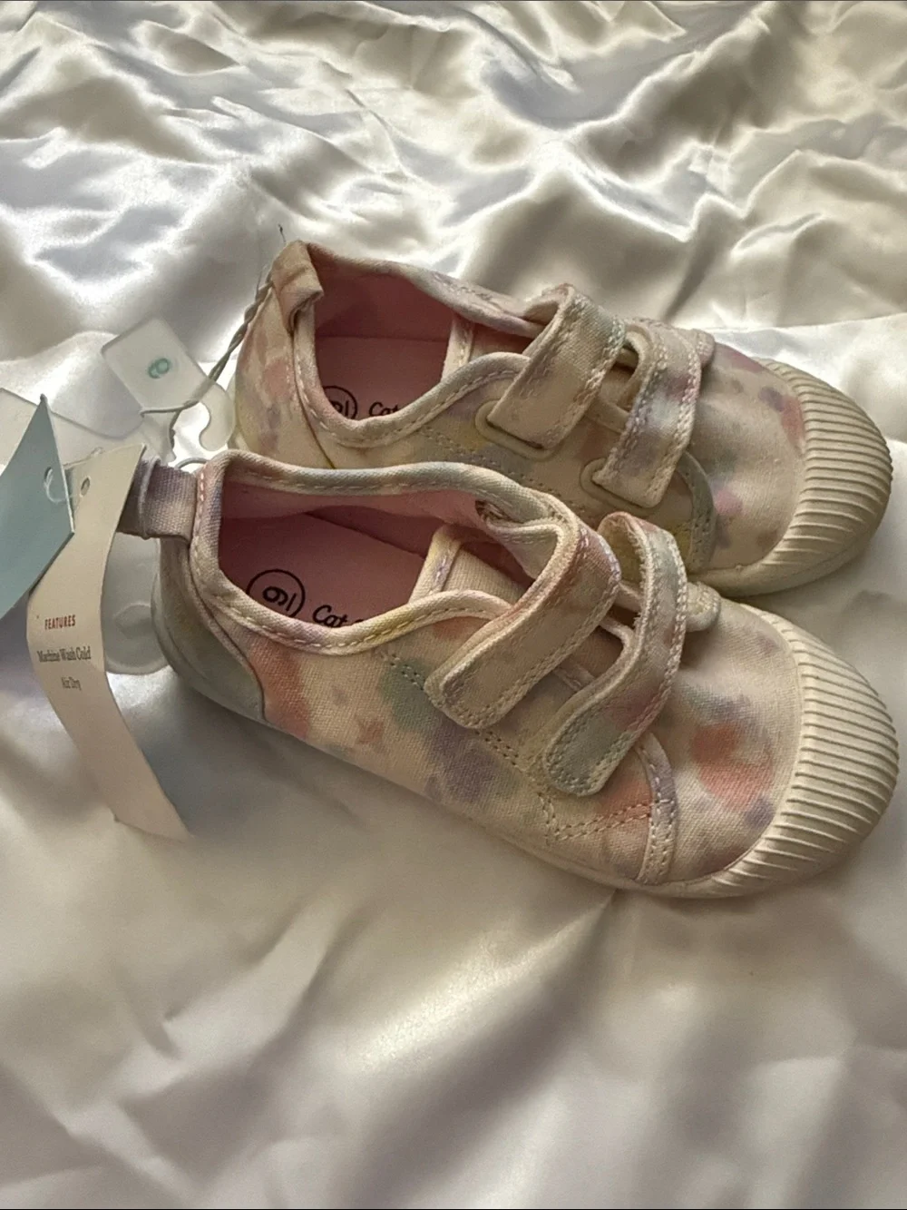 Cat & Jack Bundle: Pink Multi Color Sneakers and Glitter Gold Strappy Sandals